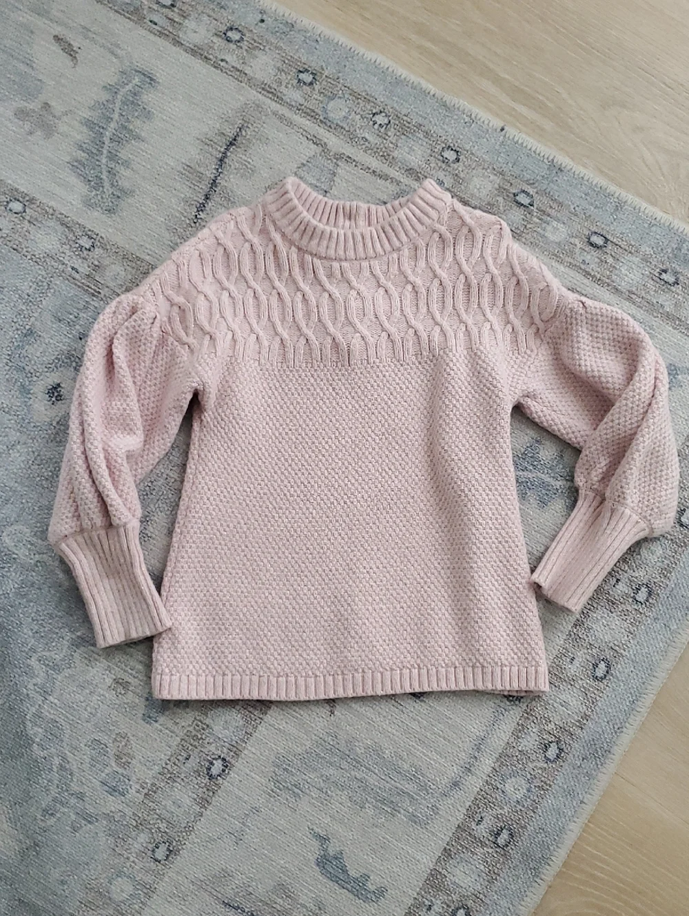 Janie and Jack Girls Textured Tunic Sweater Tea Party Pink Metallic Sz6